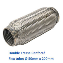 REPARATION ECHAPPEMENT TRESSE FLEXIBLE MANCHON ADAPTATEUR TUYAU  50MM L 200MM
