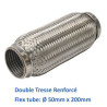 REPARATION ECHAPPEMENT TRESSE FLEXIBLE MANCHON ADAPTATEUR TUYAU  50MM L 200MM