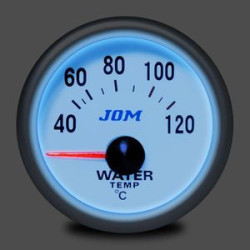 MANOMETRE TEMPERATURE EAU + SONDE 40°C - 120°C FOND BLANC ECLAIRAGE BLEU MANO