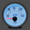 MANOMETRE TEMPERATURE HUILE + SONDE 50°C - 150°C FOND BLANC ECLAIRAGE BLEU MANO