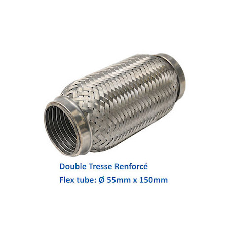 REPARATION ECHAPPEMENT TRESSE FLEXIBLE MANCHON ADAPTATEUR TUYAU  55MM L 150MM