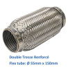 REPARATION ECHAPPEMENT TRESSE FLEXIBLE MANCHON ADAPTATEUR TUYAU  55MM L 150MM