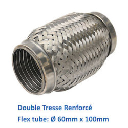 REPARATION ECHAPPEMENT TRESSE FLEXIBLE MANCHON ADAPTATEUR TUYAU  60MM L 100MM
