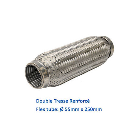 REPARATION ECHAPPEMENT TRESSE FLEXIBLE MANCHON ADAPTATEUR TUYAU  55MM L 250MM