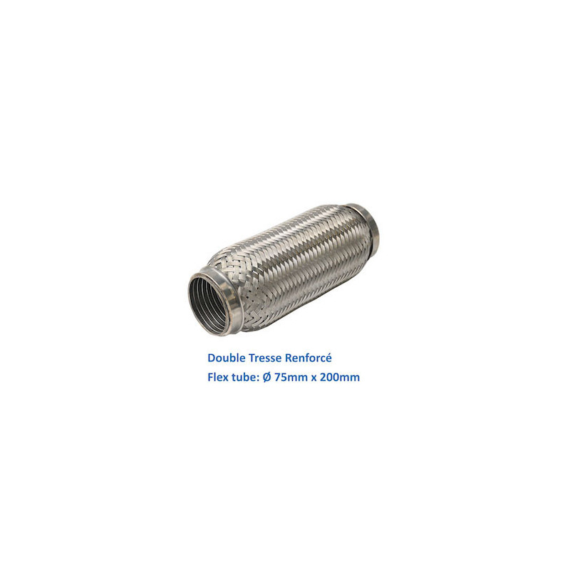 REPARATION ECHAPPEMENT TRESSE FLEXIBLE MANCHON ADAPTATEUR TUYAU  75MM L 200MM