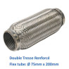 REPARATION ECHAPPEMENT TRESSE FLEXIBLE MANCHON ADAPTATEUR TUYAU  75MM L 200MM