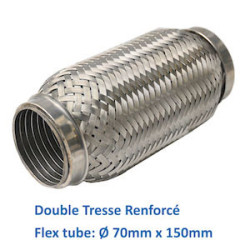 REPARATION ECHAPPEMENT TRESSE FLEXIBLE MANCHON ADAPTATEUR TUYAU  70MM L 150MM