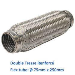 REPARATION ECHAPPEMENT TRESSE FLEXIBLE MANCHON ADAPTATEUR TUYAU  75MM L 250MM