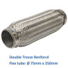 REPARATION ECHAPPEMENT TRESSE FLEXIBLE MANCHON ADAPTATEUR TUYAU  75MM L 250MM