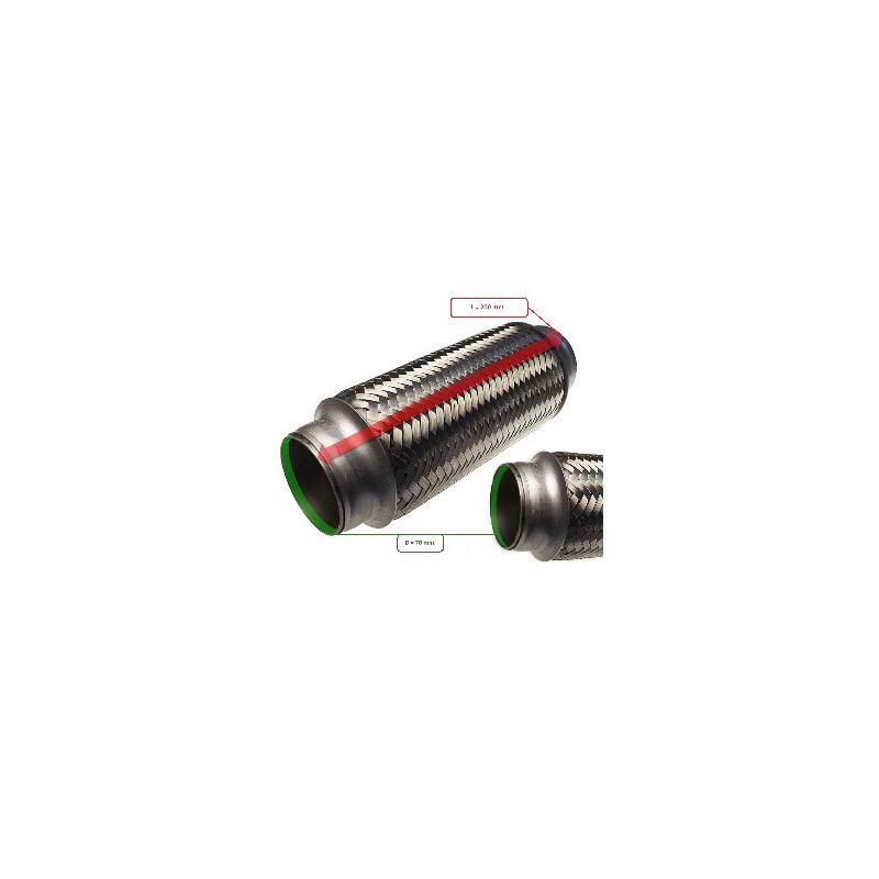 REPARATION ECHAPPEMENT TRESSE FLEXIBLE MANCHON ADAPTATEUR TUYAU  70MM L 200MM