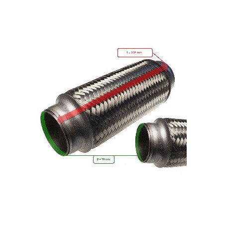 REPARATION ECHAPPEMENT TRESSE FLEXIBLE MANCHON ADAPTATEUR TUYAU  70MM L 200MM