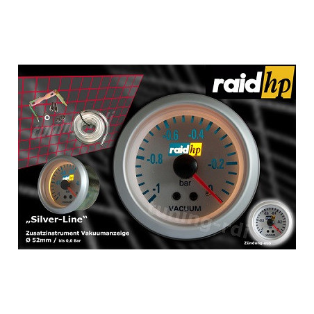 MANOMETRE A DEPRESSION -1 A 0 BARS GRIS BLANC RAID HP 660222 SPORT MANO 52MM