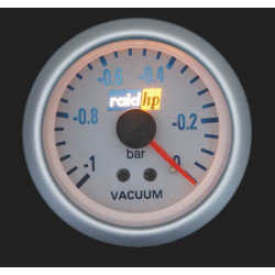 MANOMETRE A DEPRESSION -1 A 0 BARS GRIS BLANC RAID HP 660222 SPORT MANO 52MM