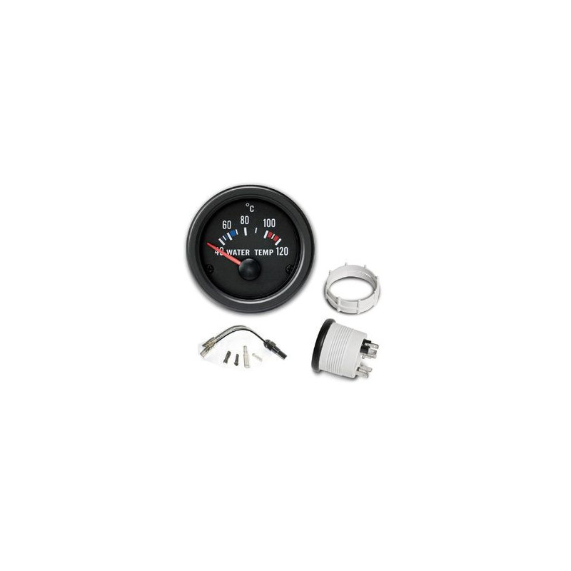 MANOMETRE TEMPERATURE EAU + SONDE 40°C - 120°C MANO Ø 52 MM FOND NOIR OLDTIMER