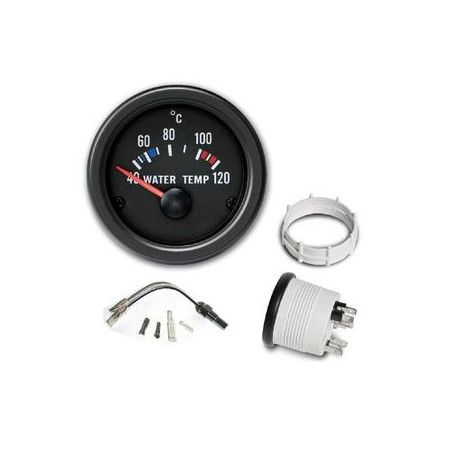 MANOMETRE TEMPERATURE EAU + SONDE 40°C - 120°C MANO Ø 52 MM FOND NOIR OLDTIMER