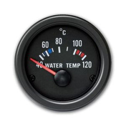 MANOMETRE TEMPERATURE EAU + SONDE 40°C - 120°C MANO Ø 52 MM FOND NOIR OLDTIMER