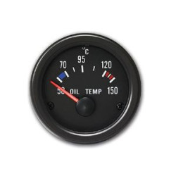 MANOMETRE TEMPERATURE HUILE + SONDE 50°C - 150°C MANO Ø 52 MM FOND NOIR OLDTIMER