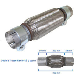 FLEXIBLE ECHAPPEMENT TRESSE REPARATION MANCHON ADAPTATEUR  55MM L 200MM - 300MM