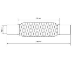 FLEXIBLE ECHAPPEMENT TRESSE REPARATION MANCHON ADAPTATEUR  55MM L 150MM - 250MM