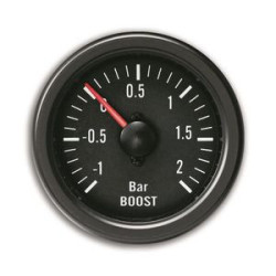 MANOMETRE PRESSION TURBO BOOST -1 A 2 BARS MANO Ø 52 MM FOND NOIR OLDTIMER MANO