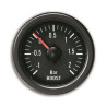 MANOMETRE PRESSION TURBO BOOST -1 A 2 BARS MANO Ø 52 MM FOND NOIR OLDTIMER MANO