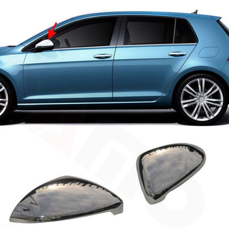 2 COQUES RETRO RETROVISEURS CHROME VW GOLF 7 BERLINE 3 5 PORTES 5G1 11/2012-UP