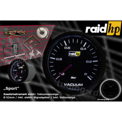 MANOMETRE A DEPRESSION -1 A 0 BARS NOIR RAID HP 660177 SPORT PRECISION MANO 52MM