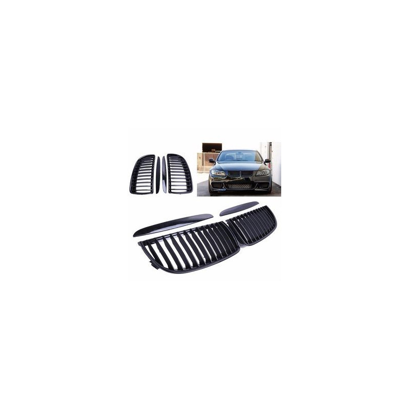 CALANDRE BMW SERIE 3 E91 E90 BERLINE TOURING 9/2004-8/2008 NOIRE BRILLANT GRILLE