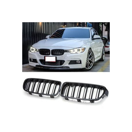 CALANDRE BMW SERIE 3 F30 F31 BERLINE TOURING 2011- NOIRE BRILLANT GRILLE DOUBLE