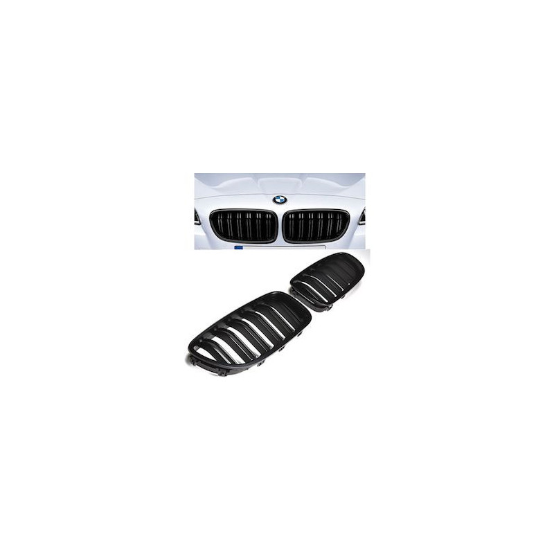 CALANDRE HARICOTS NOIRE MAT BMW SERIE 5 BERLINE TOURING F10 F11 1/2010 A 1/2017