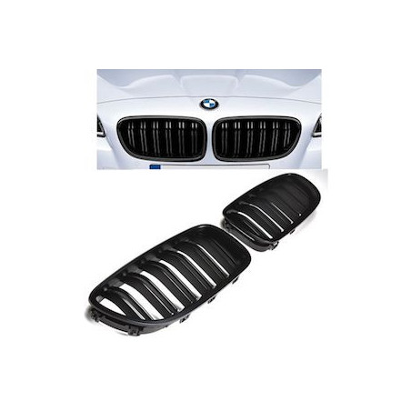 CALANDRE HARICOTS NOIRE MAT BMW SERIE 5 BERLINE TOURING F10 F11 1/2010 A 1/2017