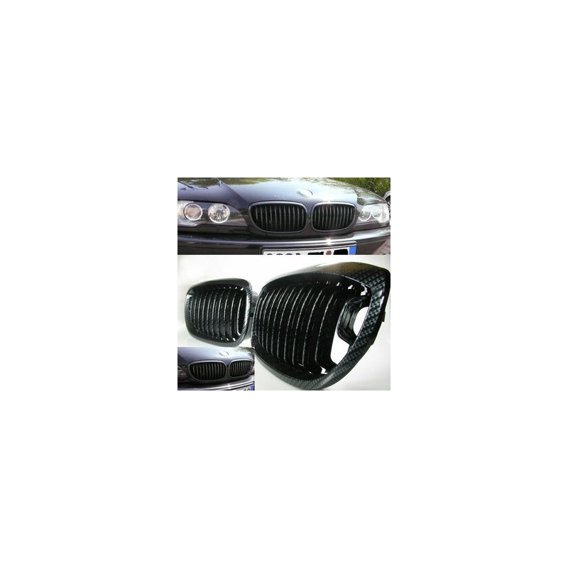 CALANDRE BMW SERIE 3 E46 BERLINE TOURING 9/2001-5/2005 CARBONE HARICOT GRILLE