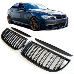 CALANDRE BMW SERIE 3 E90 BERLINE 9/2004-8/2008 NOIRE MAT HARICOT GRILLE DOUBLE