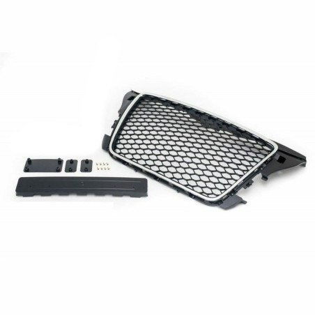 CALANDRE NID D'ABEILLE NOIR + CHROME AUDI A3 8P 8PA 8P7 DE 04/2008-03/2013